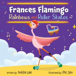 Frances Flamingo Rainbows and Roller Skates